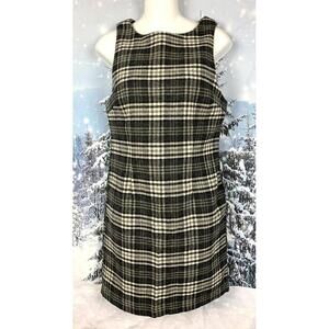OLD NAVY   Size 2   Sleeveless Fitted WOOL DRESS   Gray - Black & Ivory PLAID
